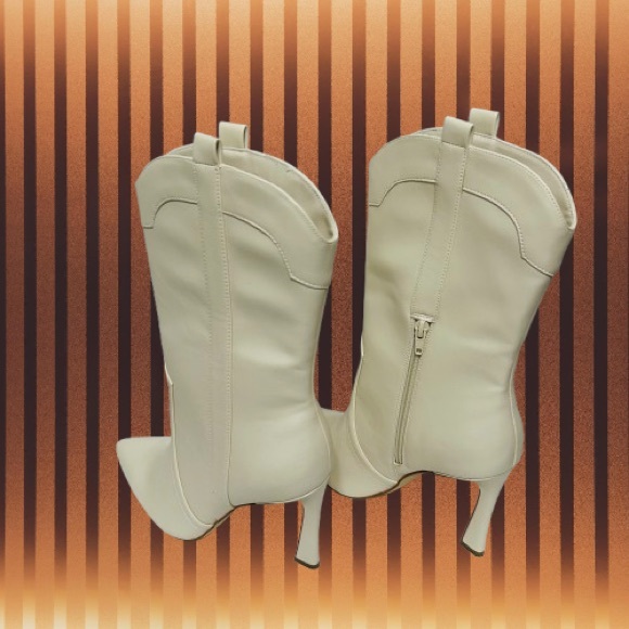 Madden Girl, Women's River Flare Heel Western Dress Booties, Size 10M Color Ecru - Picture 8 of 15